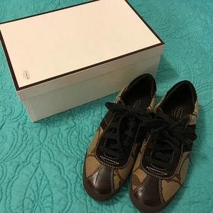 Coach Khaki Multi Signature Sneakers (Size 7)